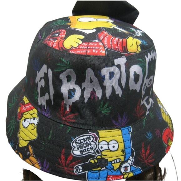el barto Bucket Hat the simpsons bart simpson weed grass stoner adult one size - Picture 2 of 6
